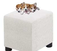 HXOUTGKP Stretch Square Slipcovers Jacquard Ottoman Footstool Protect Cover Washable/#11/100 * 100 cm