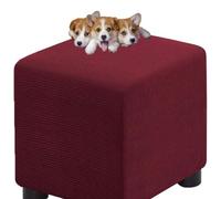 HXOUTGKP Stretch Square Slipcovers Jacquard Ottoman Footstool Protect Cover Washable/#12/100 * 100 cm