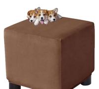 HXOUTGKP Stretch Square Slipcovers Jacquard Ottoman Footstool Protect Cover Washable/#18/80 * 80 cm