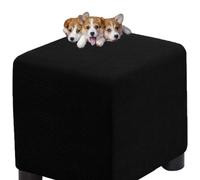 HXOUTGKP Stretch Square Slipcovers Jacquard Ottoman Footstool Protect Cover Washable/#2/100 * 100 cm