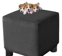 HXOUTGKP Stretch Square Slipcovers Jacquard Ottoman Footstool Protect Cover Washable/#20/100 * 100 cm