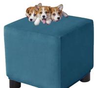 HXOUTGKP Stretch Square Slipcovers Jacquard Ottoman Footstool Protect Cover Washable/#23/100 * 100 cm