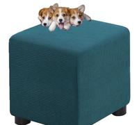 HXOUTGKP Stretch Square Slipcovers Jacquard Ottoman Footstool Protect Cover Washable/#8/90 * 90 cm