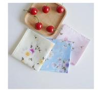 HXPKKX KANGYEBAIHUODIAN Adatto for 3 Pezzi 45x45 cm Quadrato in Cotone Stampato con Fiori, Fazzoletto da Donna, Viso, Asciugamano, Matrimonio, Festa di Natale, Regalo