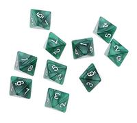 HXSCOO 10 Pezzi di Dadi poliedrici D8 a 8 Lati for Giochi da Tavolo da Tavolo da Festa (Color : Green)