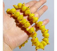 HXSCOO 2 pz Perle di Vetro di Murano Carino Anatra Animale Giallo Perline del Distanziatore Fai da Te Fare Braccialetti Collana for Le Donne Risultati dei Gioielli