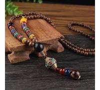 HXSCOO Amplificatore Pendente con Perline in Legno Mala Buddista Lungo Nepal Vintage; Collana Etnica Boemia Boho Buddha Fortunato Gioielli for Donna Uomo (Color : Style11)
