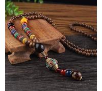 HXSCOO Amplificatore Pendente con Perline in Legno Mala Buddista Lungo Nepal Vintage; Collana Etnica Boemia Boho Buddha Fortunato Gioielli for Donna Uomo (Color : Style11)