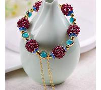 HXSCOO Braccialetto Etnico in Pietra di Granato Naturale Carino della Boemia Bracciale Multi-Cerchio in Cristallo di Melograno Affascinante Gioielli for Le Donne (Color : Light Blue)