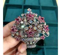 HXSCOO Cesto di Fiori da Donna Classico con Strass da Palazzo Vintage Squisito Bouquet Barocco Spille Distintivi Lady Wedding Party Corsage (Color : Style 2)
