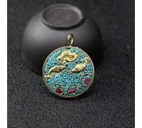 HXSCOO Ciondolo Tibetano retrò Fatto a Mano in Nepal, in Rame, Etnico, Rotondo, con Mantra, for bracciali, collane, Gioielli Fai da Te, componenti for la creazione di componenti (Color : F)
