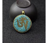 HXSCOO Ciondolo Tibetano retrò Fatto a Mano in Nepal, in Rame, Etnico, Rotondo, con Mantra, for bracciali, collane, Gioielli Fai da Te, componenti for la creazione di componenti (Color : E)
