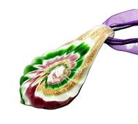HXSCOO Collana Adatta del Pendente della Goccia di Acqua di vortice Bello di Vetro Fatto a Mano di Lampwork Regali Caldi dei monili di Vendita (Color : Viola)