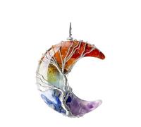 HXSCOO Collana con 7 Chakra Collana con Ciondolo in Quarzo Reiki con Pietra di Cristallo Naturale (Color : 7 Chakra)