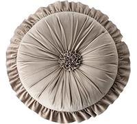 HXSCOO Cuscino Rotondo in Velluto da 17,7 Pollici, Cuscino Rotondo in Tinta Unita Cuscino a Pieghe con Zucca Cuscino Decorativo Cuscino for Sedia Cuscino da Pavimento for Divano Letto
