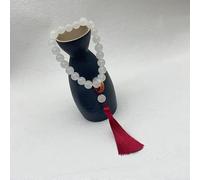 HXSCOO Giada Verde Pietra Agata 12mm Perline Nappa Braccialetto Collana Buddista Tibetano Mala Buddha Fascino Rosario Yoga Uomo Donna Gioielli (Color : Rosso)