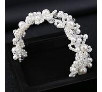 HXSCOO Moda Donna Perla Fascia da Sposa Accessori for Capelli Fascia for Capelli Copricapo di Cristallo Sposa Ornamenti for Capelli Gioielli