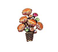 HXSCOO Spilla a Fiore Vintage Spilla acchiappamosche for Spille da Donna Spilla for Gioielli Banchetto for Spille (Color : Flytrap Orange)