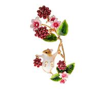 HXSCOO Spring Cute Mouse Picking Lampone Spille Unisex Divertente Spilla Scoiattolo Spilla for Donna Spilla Abbigliamento Animale (Color : Rosso)