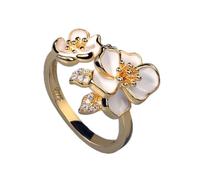 HXSCOO Squisito Piccolo Anello da Donna con Fiore Bianco Fresco Anello da Donna con Piccoli Gioielli a Margherita Anello smaltato Fatto a Mano da Donna FEDI Nuziali (Size : 9)