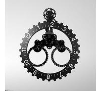 HXSD Orologio da Parete con Ingranaggi Mobili 3D, Orologio da Parete Industriale Silenzioso con Ingranaggi Meccanici di Grandi Dimensioni Orologi Decorativi da Soggiorno,Nero