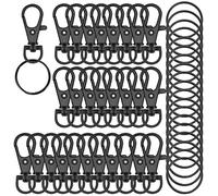 HXSEMAYIG Ganci portachiavi con portachiavi, chiusure a moschettone girevoli in metallo, per portachiavi, creazione di gioielli, artigianato (nero pistola)