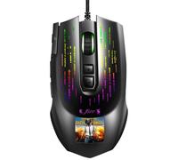 HXSJ J500 7 tasti RGB con schermo programmabile da gioco Mouse cablato