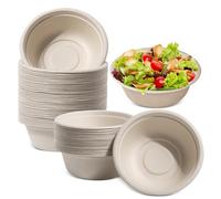 HXSYKJDM 100 ciotole ecologiche usa e getta, 350 ml, ciotole monouso in canna da zucchero, ciotole di carta usa e getta, ciotole per zuppa biologiche compostabili