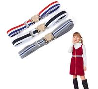 HXSYKJDM Cinture elastiche per ragazze, 3 pezzi cinture per bambini cintura elastica cintura alla moda regolabile per abiti pantaloni uniforme jeans, Multicolore, 40-70 cm