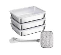 HXSYKJDM Set di impanatura in acciaio inox, cotolette, ciotola rettangolare in acciaio inox, ciotola per impanare il pesce