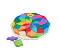 MANDALA FISHER-PRICE-PULLE in legno-puzzle 40 pezzi Modello geometrico HXT94