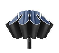 HXTBDBG Ombrello Abite Inversa Completamente Automatico A 10-RB con Strisce Riflettenti E Luminoso-Blu Scuro