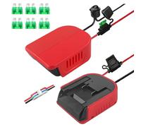 HXTMOJU 2 adattatori Power Wheel per batteria Einhell 18 V Power X Change, connettore di alimentazione dock con fusibile da 14 AWG e interruttore, adattatore batteria per auto RC fai da te