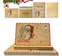 HXUING 20 Pezzi Biglietti Natale con Busta, Biglietto Auguri Natale Biglietti Auguri Natalizi Vintage Cartoncini Augurali di Carta Kraft, Biglietti Natalizi per Bambini, Familiari, Amici