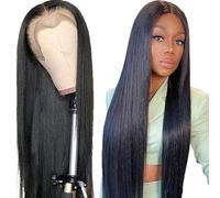 Hxxcoup #1b Colore Nero Naturale 13x6 Pizzo Frontale Parrucca Dei Capelli Umani 100% Non Trattati Brasiliano Remy Vergine Dritto Indossare E Go Glueless Parrucche Dei Capelli Umani 66 pollici