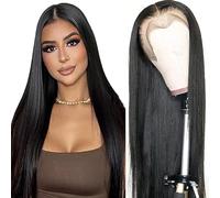Hxxcoup #1b Colore Nero Naturale 13x6 Pizzo Frontale Parrucca Dei Capelli Umani 100% Non Trattati Brasiliano Remy Vergine Dritto Indossare E Go Glueless Parrucche Dei Capelli Umani 45,7 cm