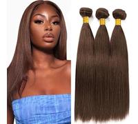 Hxxcoup # 4 fasci di capelli umani castano cioccolato 3 fasci totale 300g 100% non trattati vergini brasiliani Remy doppia trama estensione dei capelli umani 30 32 34 pollici