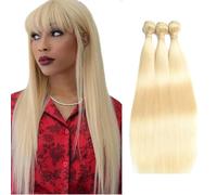 Hxxcoup # 613 fasci di capelli umani biondi tessitura diritta 3 fasci totale 300g 100% non trattati brasiliani vergini Remy doppia trama estensione dei capelli umani 24 26 28 pollici