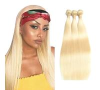Hxxcoup # 613 fasci di capelli umani biondi tessitura diritta 3 fasci totale 300g 100% non trattati vergine brasiliano Remy doppia trama estensione dei capelli umani 22 24 26 pollici