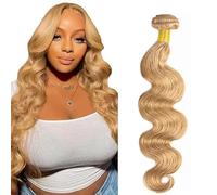 Hxxcoup Bundles Human Hair Extension Capelli Veri Tessituras Body Wave Unprocessed Brasiliani Vergini Hair Weave #27 Honey Blonde Minimal Tangle for Woman 100g/pc 16 pollici