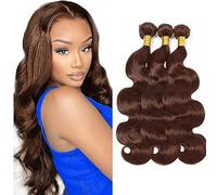 Hxxcoup Fasci di capelli umani fasci di onde del corpo brasiliano 3 fasci di estensioni dei capelli umani #4 fasci di capelli lunghi 30 32 34 pollici 100g/pc capelli vergini non trattati