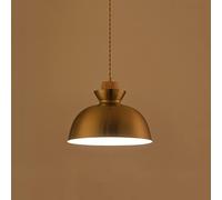 HXYSXHJUO Lampada a Sospensione con Corpo in Ferro e Ottone galvanizzato, Attacco E27, Testa Singola/Cavo di Sospensione Regolabile, Lampada a Sospensione con Idee di Decorazione in Legno, l