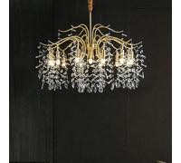 HXYSXHJUO Lampadario Moderno di Lusso in Ottone e Cristallo con LED, Design alla Moda e Creativo per Soggiorno, Ristorante, Camera da Letto, Villa, Hotel, Duplex, Scale, Lampada a sospension