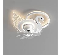 HXYSXHJUO POKHDYE Lampada da soffitto Moderna e Semplice, lampade Decorative a LED da 32 W variabili a Tre Colori, Ventilatore Senza Foglie Incorporato con Rotazione a 360°, Adatto per lampa
