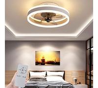 HXYSXHJUO Ventilatore da soffitto Reversibile per la casa con HT, Ventilatore Silenzioso Nascosto a LED dimmerabile da 15,7 Pollici, lampadario Regolabile a 6 velocità con Telecomando, Monta