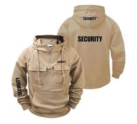 HXZESBLQW Felpa con Cappuccio da Uomo Primavera Autunno per S.EC.URI.TY Comode Felpe Stampate Giacca A Maniche Lunghe Abbigliamento Palestra Esterno Mezza Zip-KQiSe||XX_l