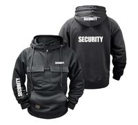 HXZESBLQW Felpa con Cappuccio da Uomo Primavera Autunno per S.EC.URI.TY Comode Felpe Stampate Giacca A Maniche Lunghe Abbigliamento Palestra Esterno Mezza Zip-SHuiSe||l