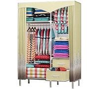 HXZJUIKL Armadio aperto in tessuto singolo, armadio portatile con 2 ante per camera da letto, armadio in tessuto Oxford massiccio, 170 x 110 x 45 cm