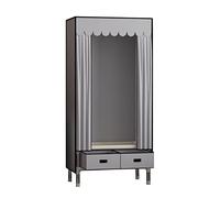 HXZJUIKL Armadio, armadio portatile in tela con mensole, armadio in tessuto con asta appendiabiti e 3 cassetti, blu, 70 x 45 x 168 cm
