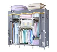 HXZJUIKL Armadio in tela, armadio portatile, organizer per vestiti con asta appendiabiti, mensole, rivestimento in tessuto, B-82 x 45 x 170 cm